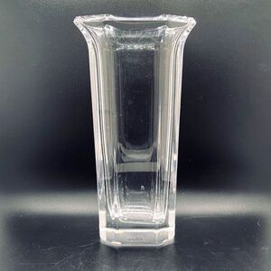 Kosta Boda 10" Clear Crystal Vase Octagonal Flared Amanda Edenfalk 48843 Sticker
